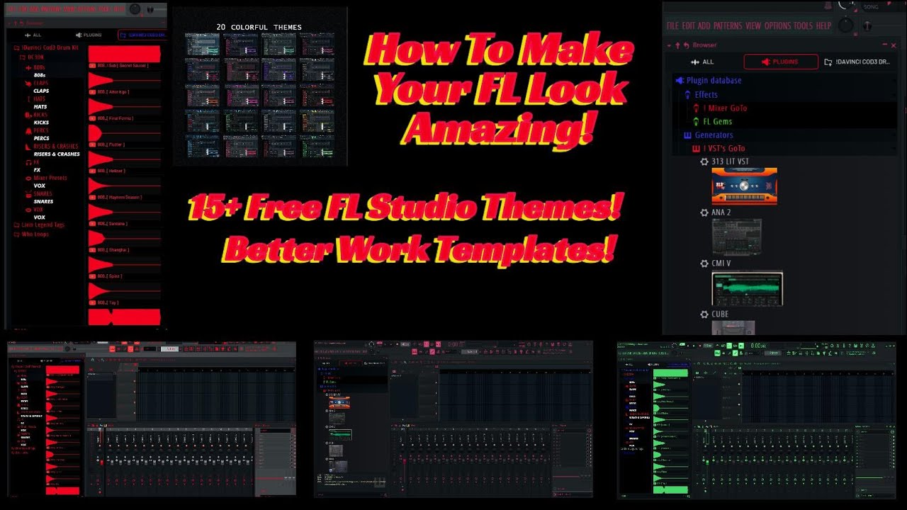 Free FL Studio 24 Themes + Drumkit Templates!
