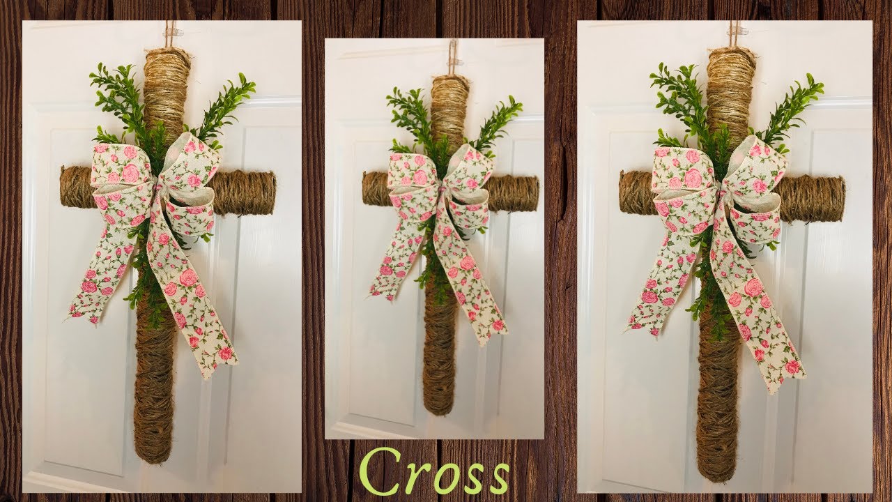 Farmhouse Cross Wreath Tutorial Dollar Tree Walmart Easter🌷