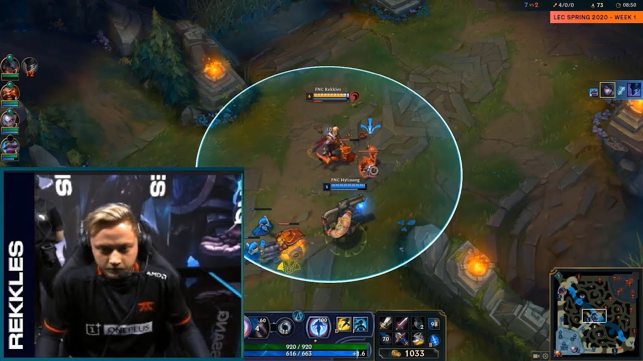 [ FNC Rekkles Pro View ] POV - FNC vs MSF - LEC Spring 2020 Week 1 - Rekkles Aphelios Gameplay