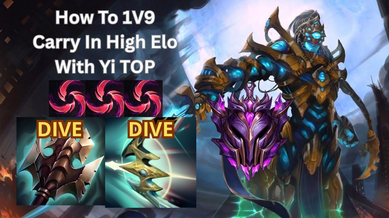 HOW TO 1V9 CARRY IN HIGH ELO WITH MASTER YI TOP.