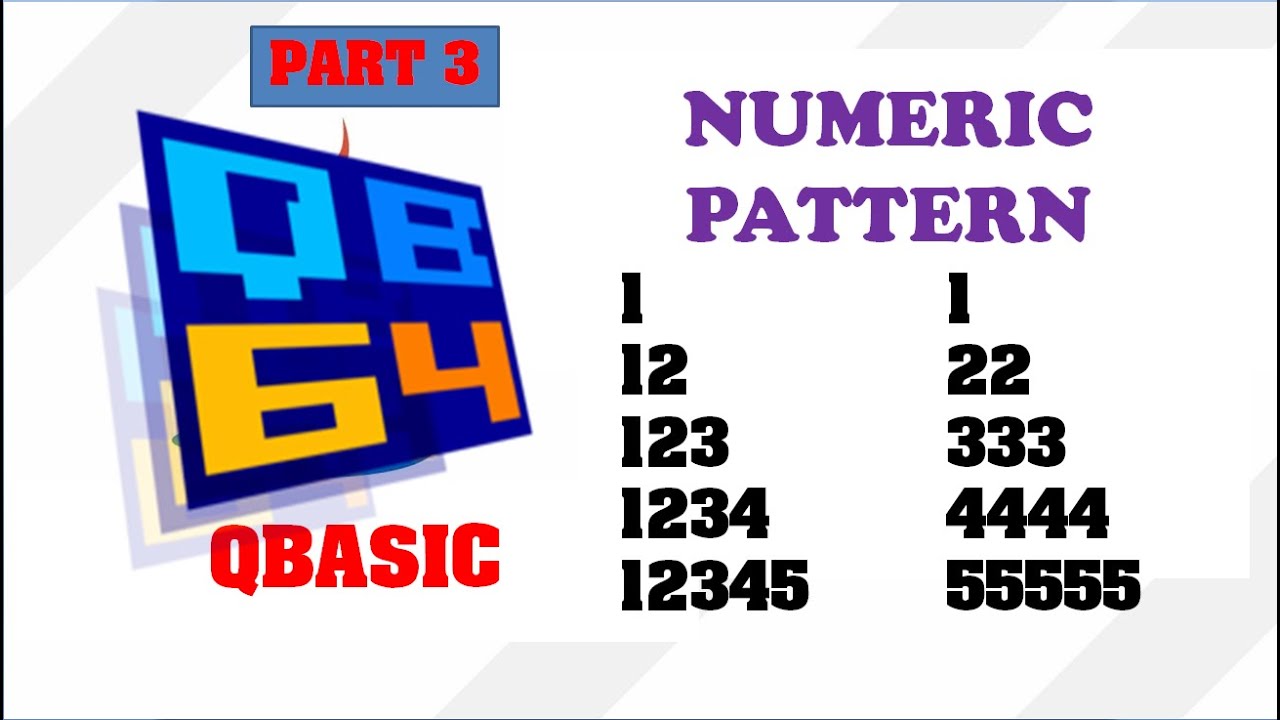 Numeric Pattern Printing in QBasic Part 3 ||  Make Easy