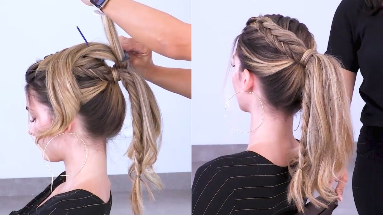 Penteado Rabo de Cavalo com trança | Peinado| Hairstyle