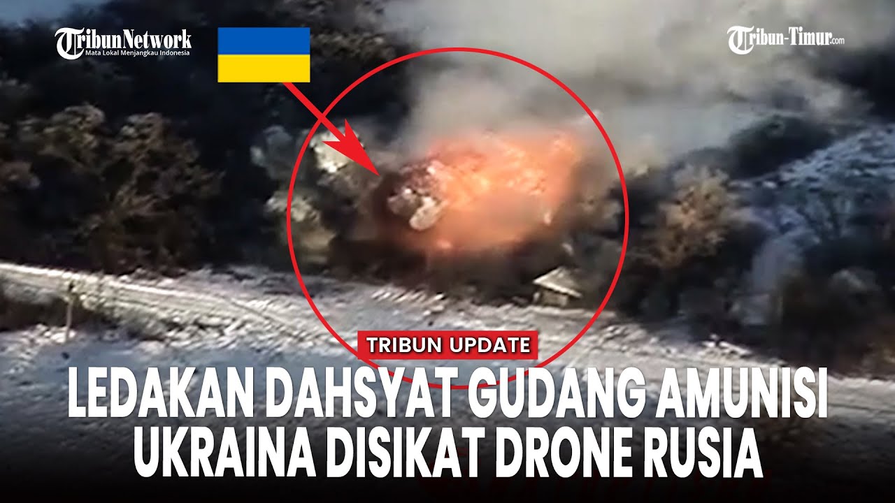 Gudang Amunisi Ukraina di Kharkiv Dihantam Drone Rusia, Ledakan Besar Terekam