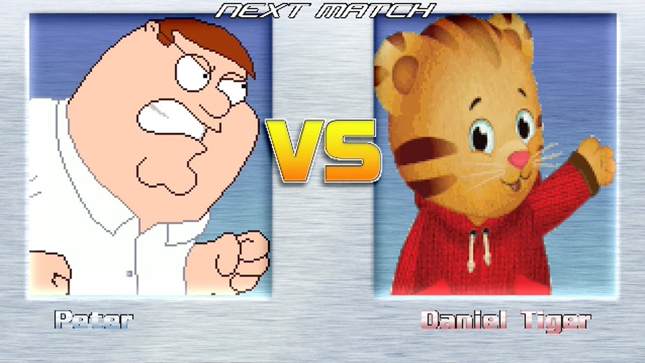 M.U.G.E.N BATTLES | Peter Griffin vs Daniel Tiger | Family Guy vs Daniel Tiger's Neighborhood