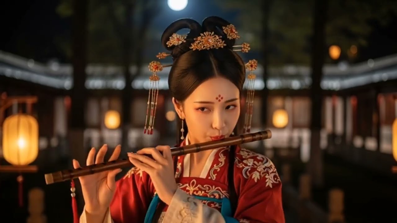 Peaceful china Flute at Sunset