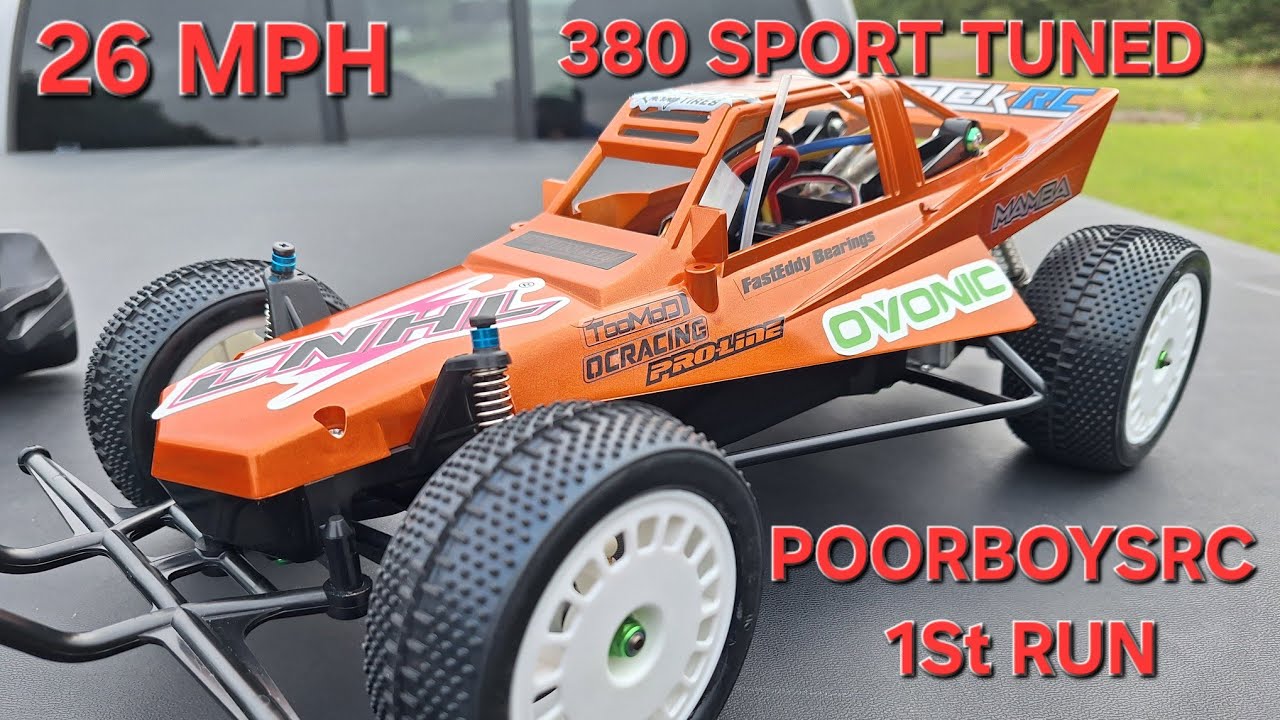 Tamiya Grasshopper 26 mph OFFICIAL 1st run 380 Sport Tuned 2s @poorboysrc #rc #hobby #racing