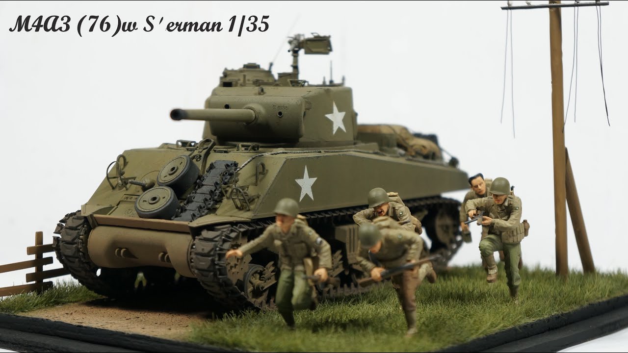 전차 프라모델 M4A3 (76)w Sherman 디오라마 1/35 - Academy 제작