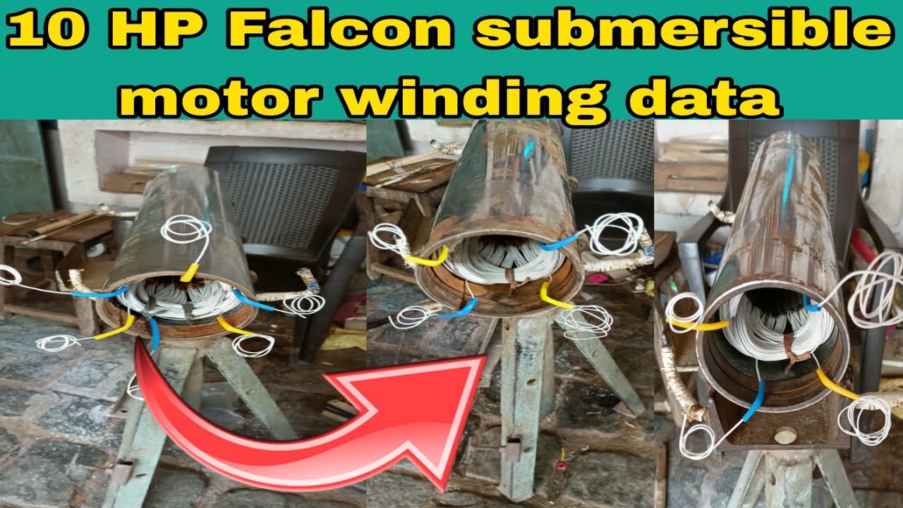 10 HP Falcon submersible motor winding data । Falcon submersible winding data । Falcon submersible