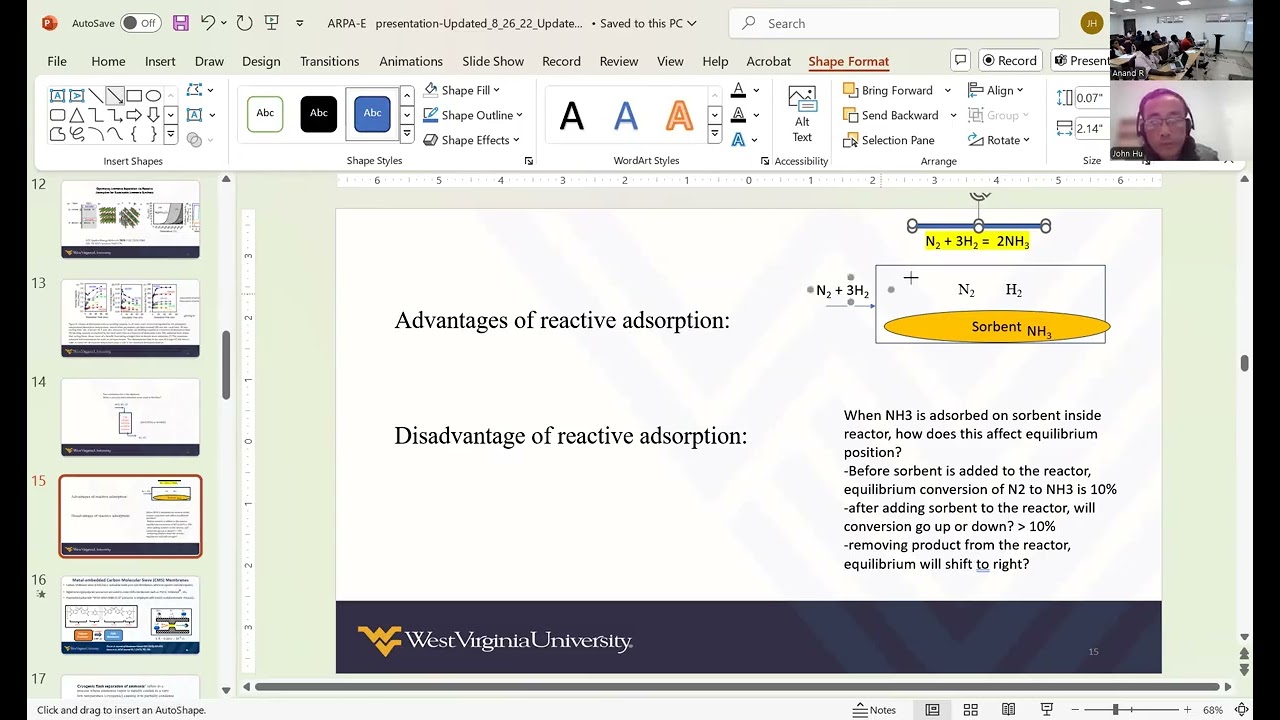 T 11 Case Study Ammonia separation techniques from the reactant Active species