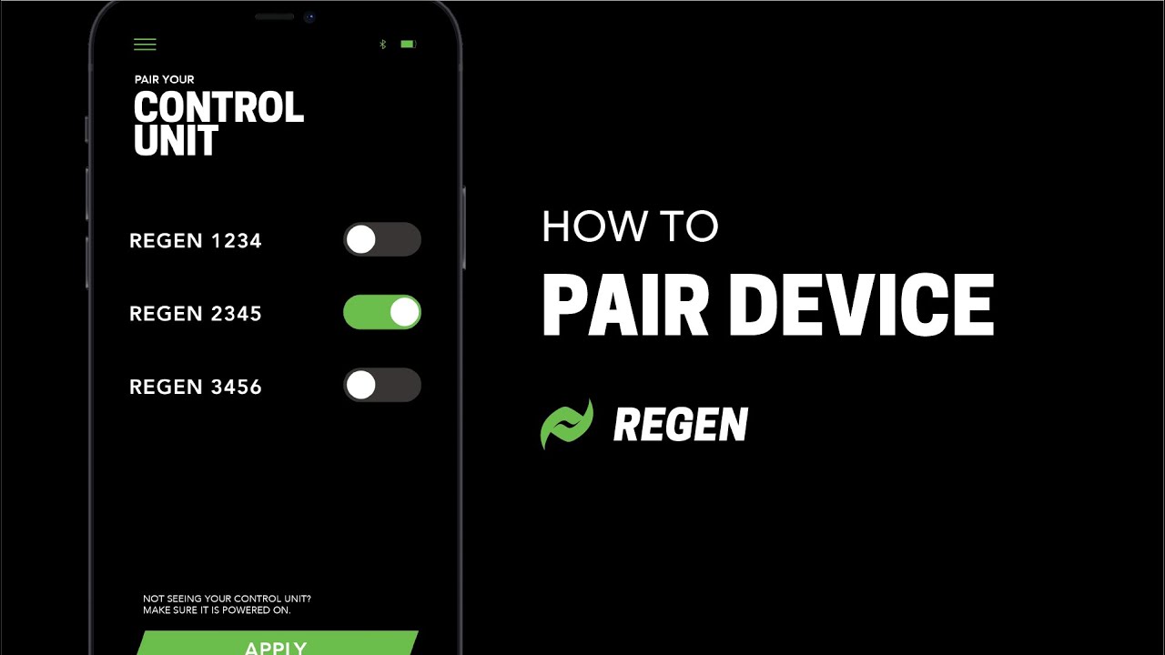 How to Pair Your Device &mdash; Rapid Reboot REGEN Control Unit