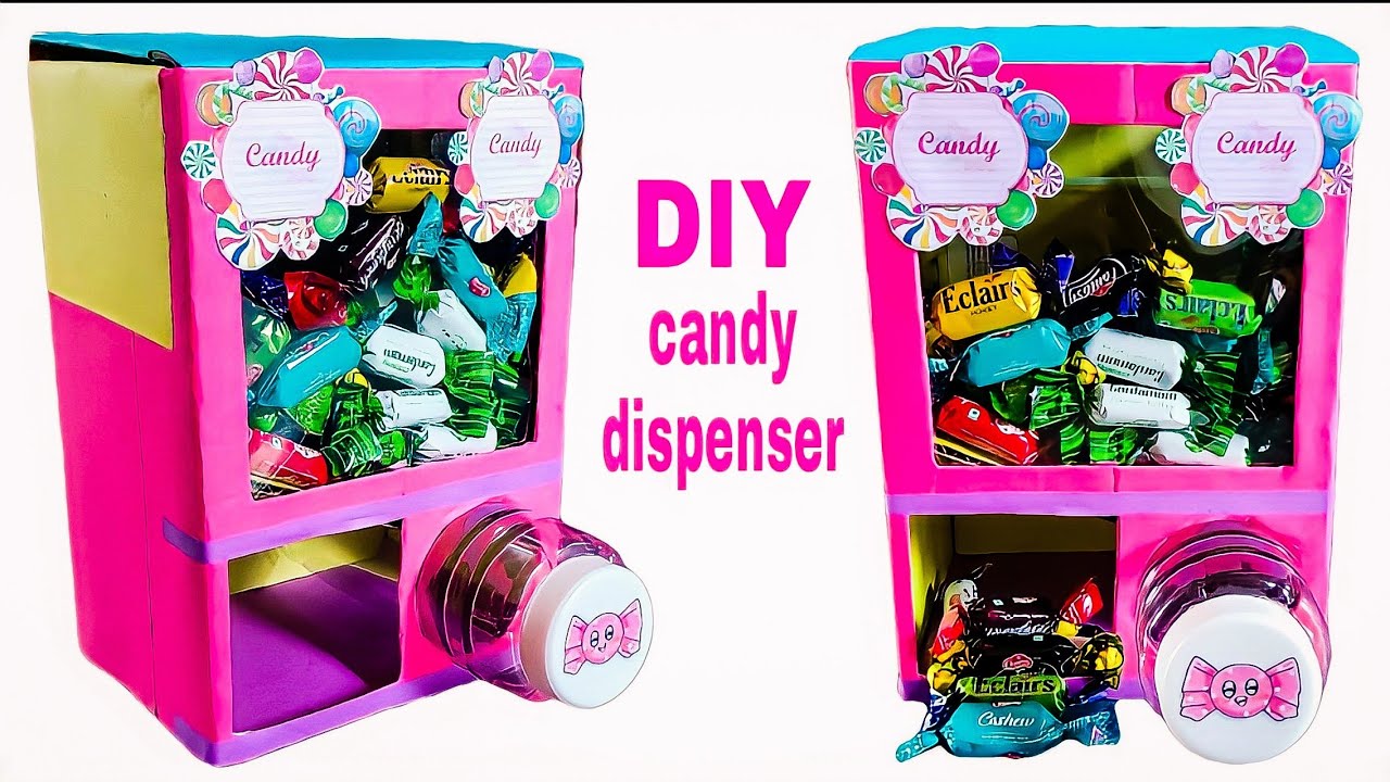 How to make Candy Dispenser from waste cardboard box | diy candy vending machine | cardboard crafts