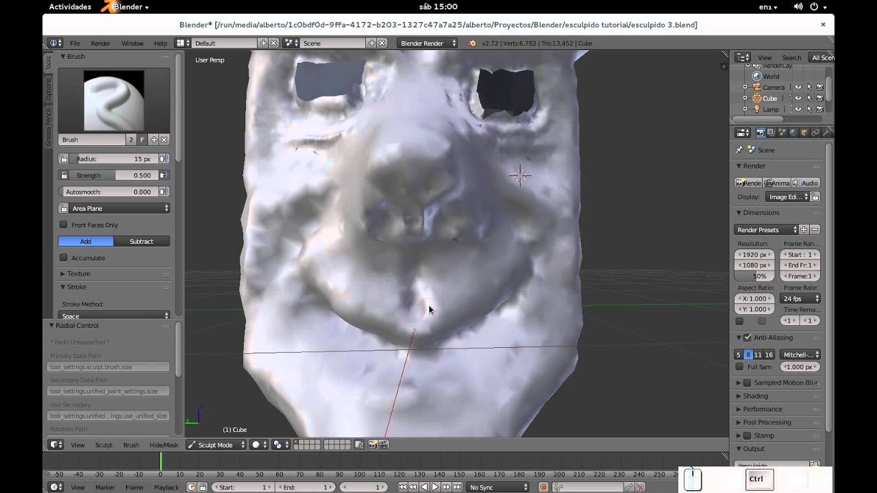 Blender: Principios de Esculpido. Parte 4