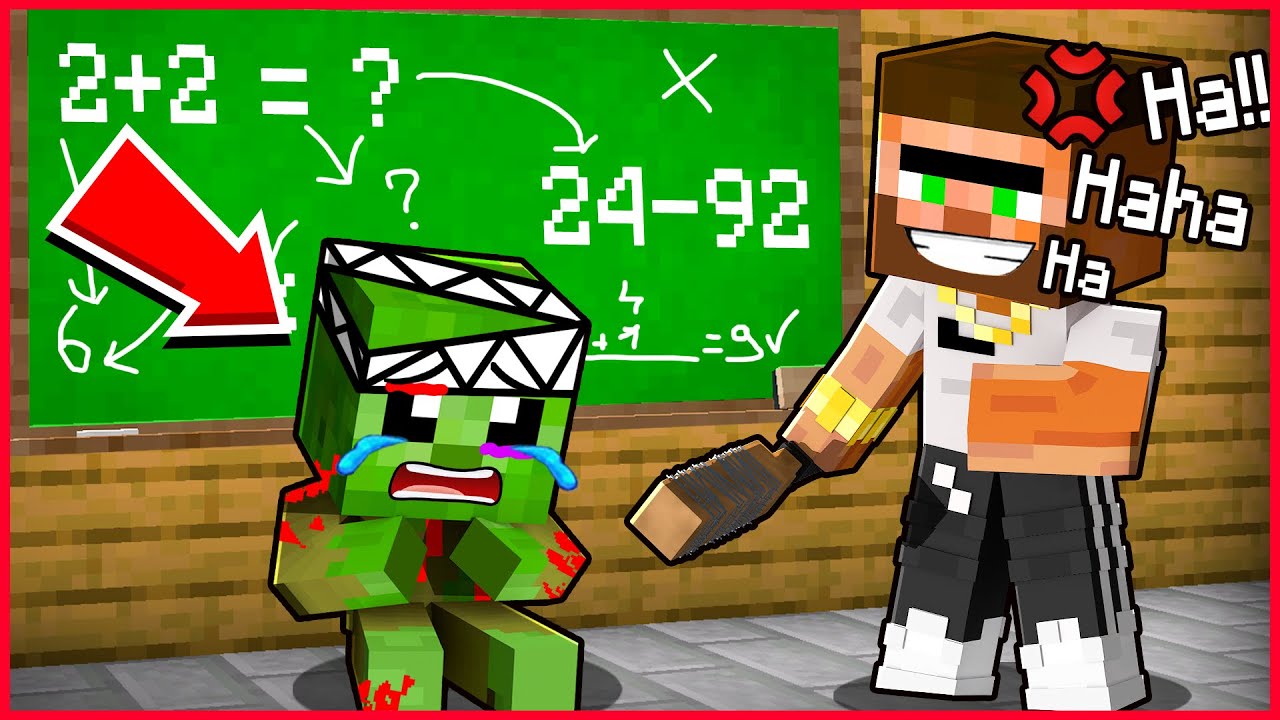 FAKİR ZOMBİ OKULDA ZORBALIĞA UĞRUYOR! 😱 - Minecraft