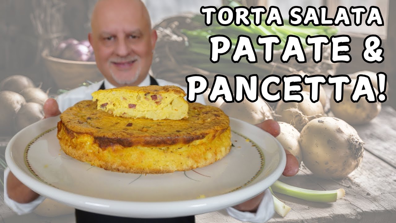 Torta salata con patate, pancetta e porro - rustica e irresistibile!