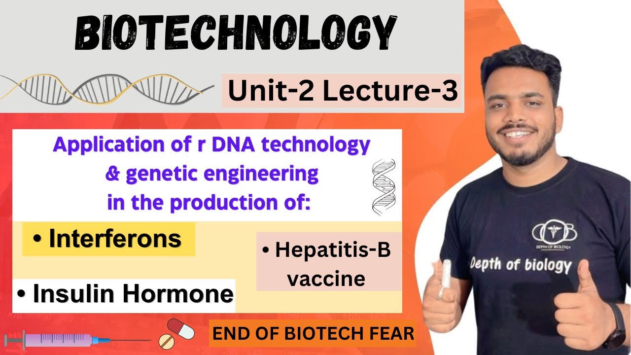 application of r DNA & genetic engineering production of interferons | Hepatitis-B vaccine | insulin