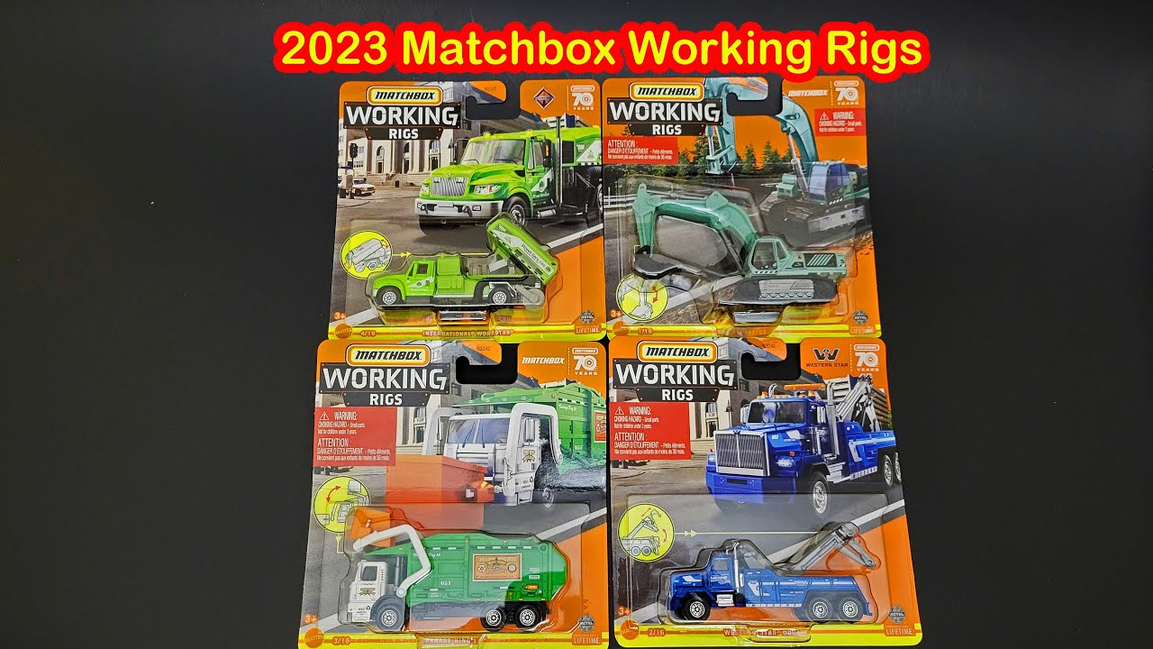 Opening Matchbox Working Rigs - Forest Excavator - Tow Truck -   Recycling Truck - Street Sweeper