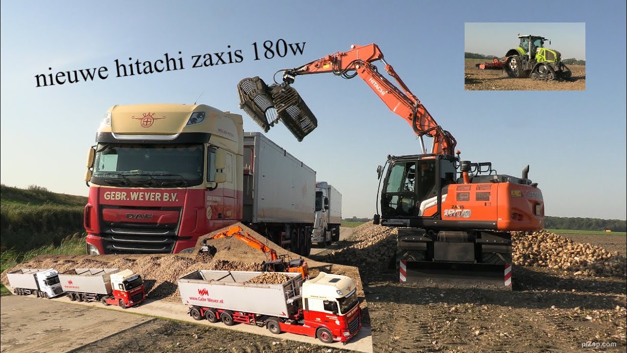suiker bieten laden met nieuwe hitachi zaxis 180w 7 PENTENGA bij westerhof oost Groningen farmers 4K