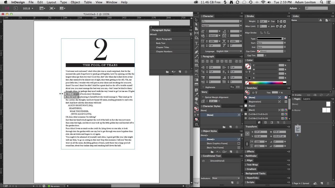 Basic Typesetting and Creating Styles in Adobe InDesign