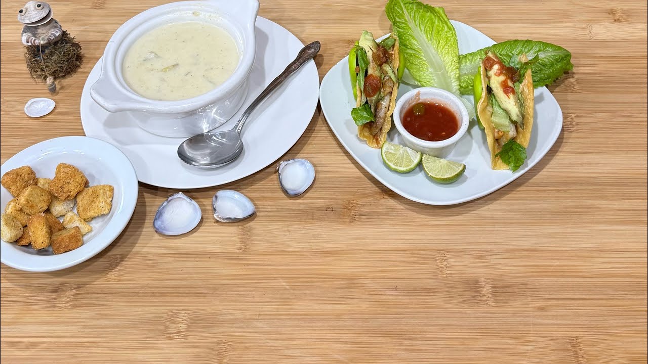 En vivo 🛑 tacos de pescado y Crema de almejas #receta