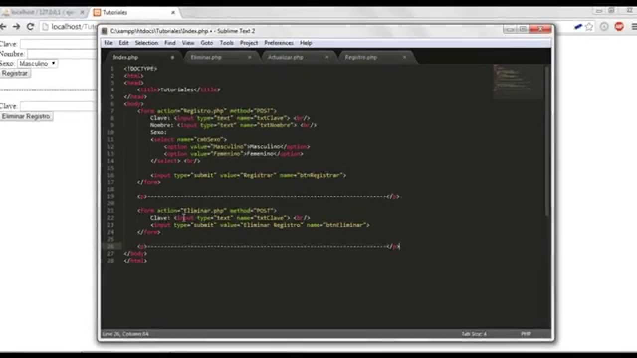 Insertar, eliminar, actualizar, consultar/listar datos de MySQL con PHP - Parte 3