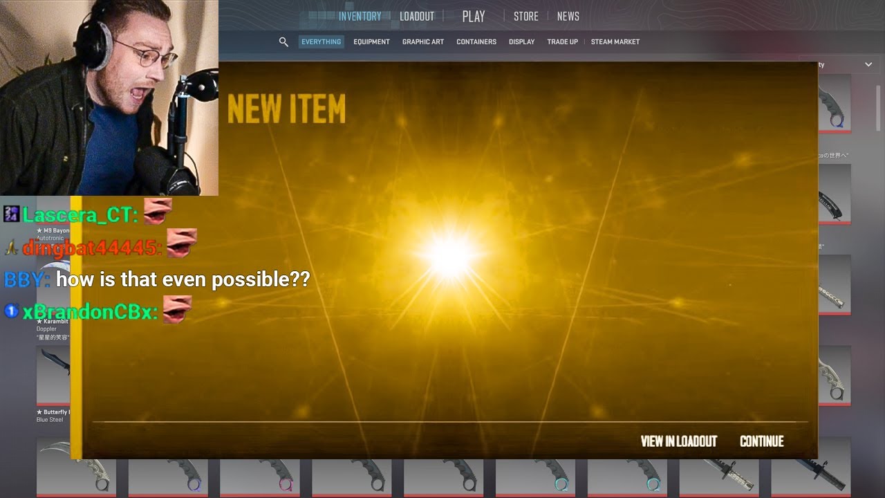 ohnepixel loses it doing knife trade-ups...