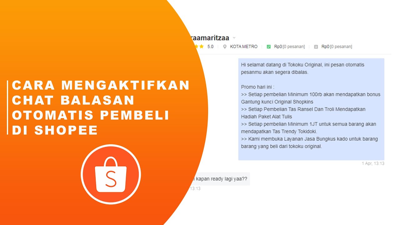 Cara Mengaktifkan Asisten Chat / pesan balasan otomatis kepada pembeli di shopee