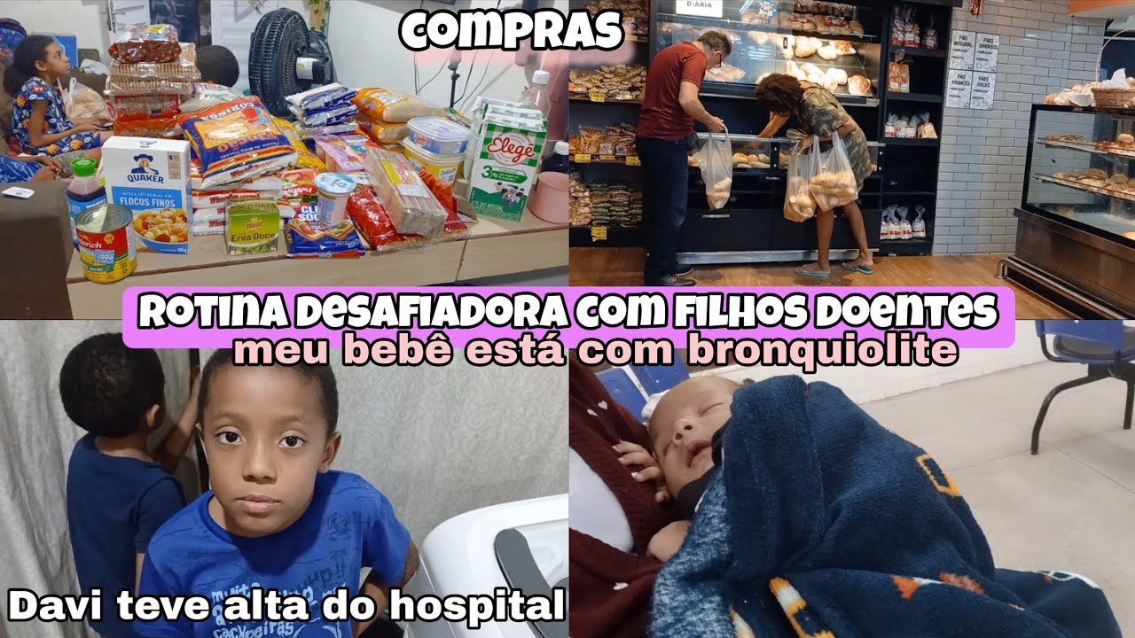 ROTINA COM MEUS FILHOS DOENTES/compras de supermercado/DAVI TEVE alta do hospital.  #viralvideo