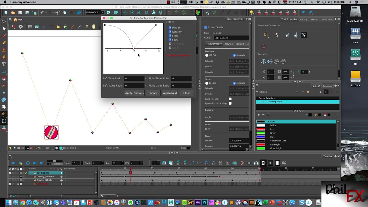 The Bouncing Ball In Toon Boom Harmony Part2 - Separate Position