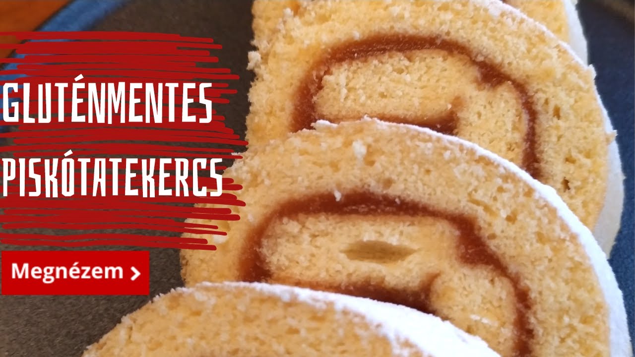 Gluténmentes piskótatekercs - rizsliszttel és sárgabaracklekvárral