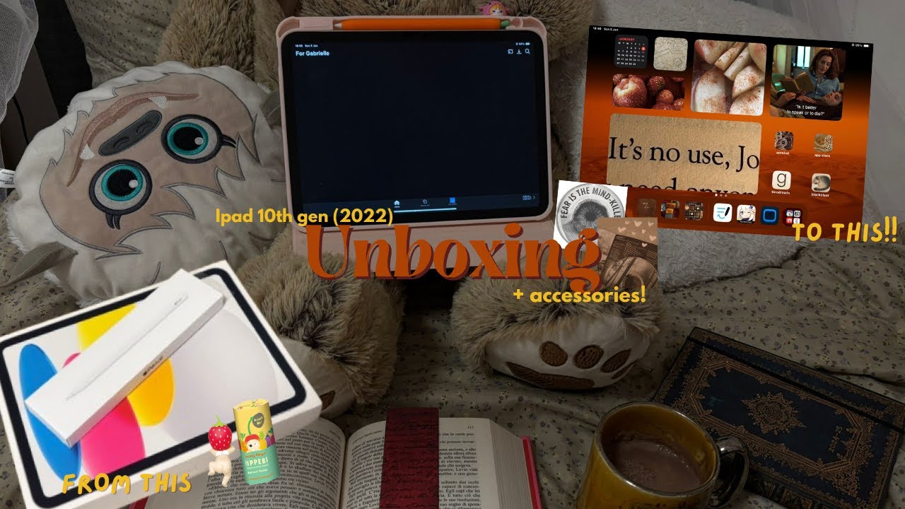 ‧𓍢ִ໋☕ ׂ 𓈒 ⋆ ۪  unboxing the IPAD 10TH GEN + accessories! || aesthetic customisation + tour
