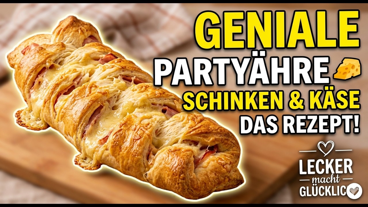 Einfaches und leckeres Rezept!❗Damit rocken sie auf Party❗ Partyähre mit Schinken und Gouda.