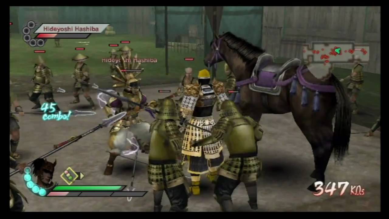Samurai Warriors 3 Nintendo Wii: Custom Character Free Mode Gameplay 3