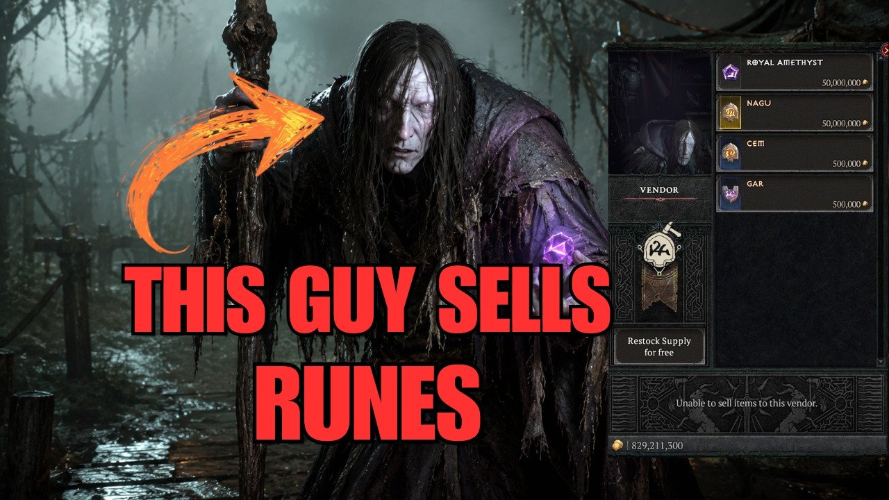 Простой способ получить руны в Diablo 4! Объяснение секретного торговца.