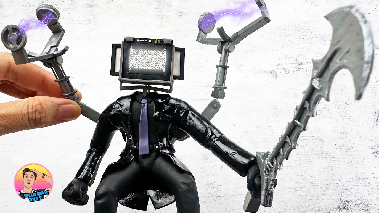 I Made Large TV Man (Polycephaly) from Skibidi Toilet 79 Part 3 with Polymer Clay #Polycephaly #Poly