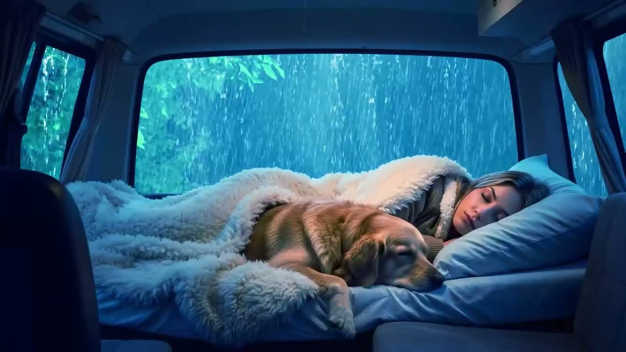 🌧️Loud Storm & Rain in a Warm Camper 🚐🌩️
