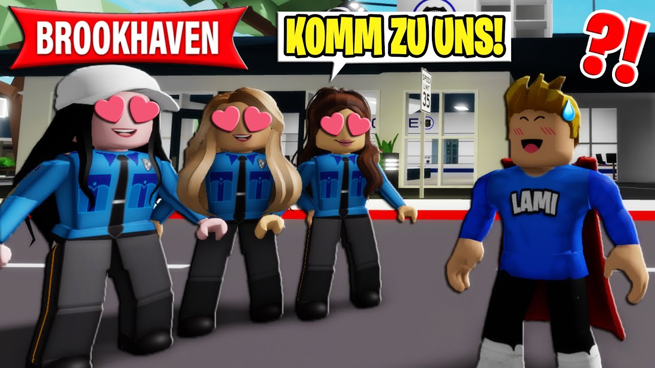 3 POLIZEI MÄDCHEN VERLIEBEN sich in MICH in BROOKHAVEN! (Roblox Brookhaven 🏡RP | Story Deutsch)