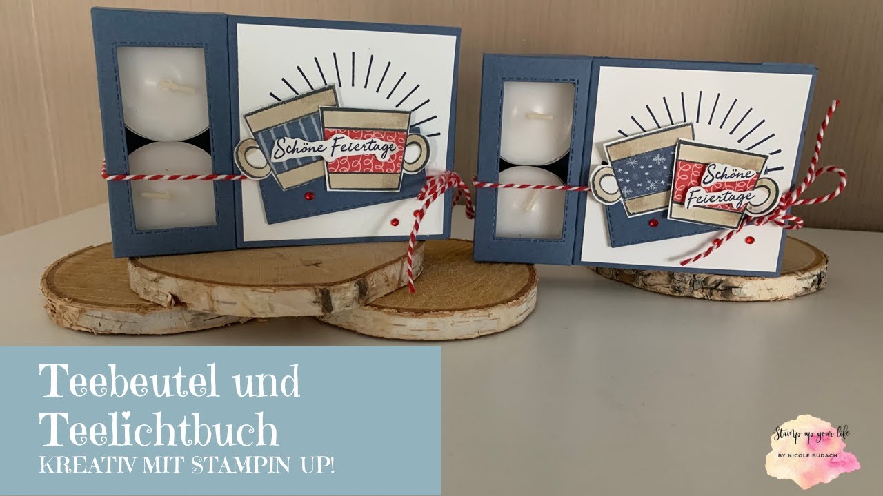 Teebeutel-und Teelichtbuch mit gespiegelten Motiven