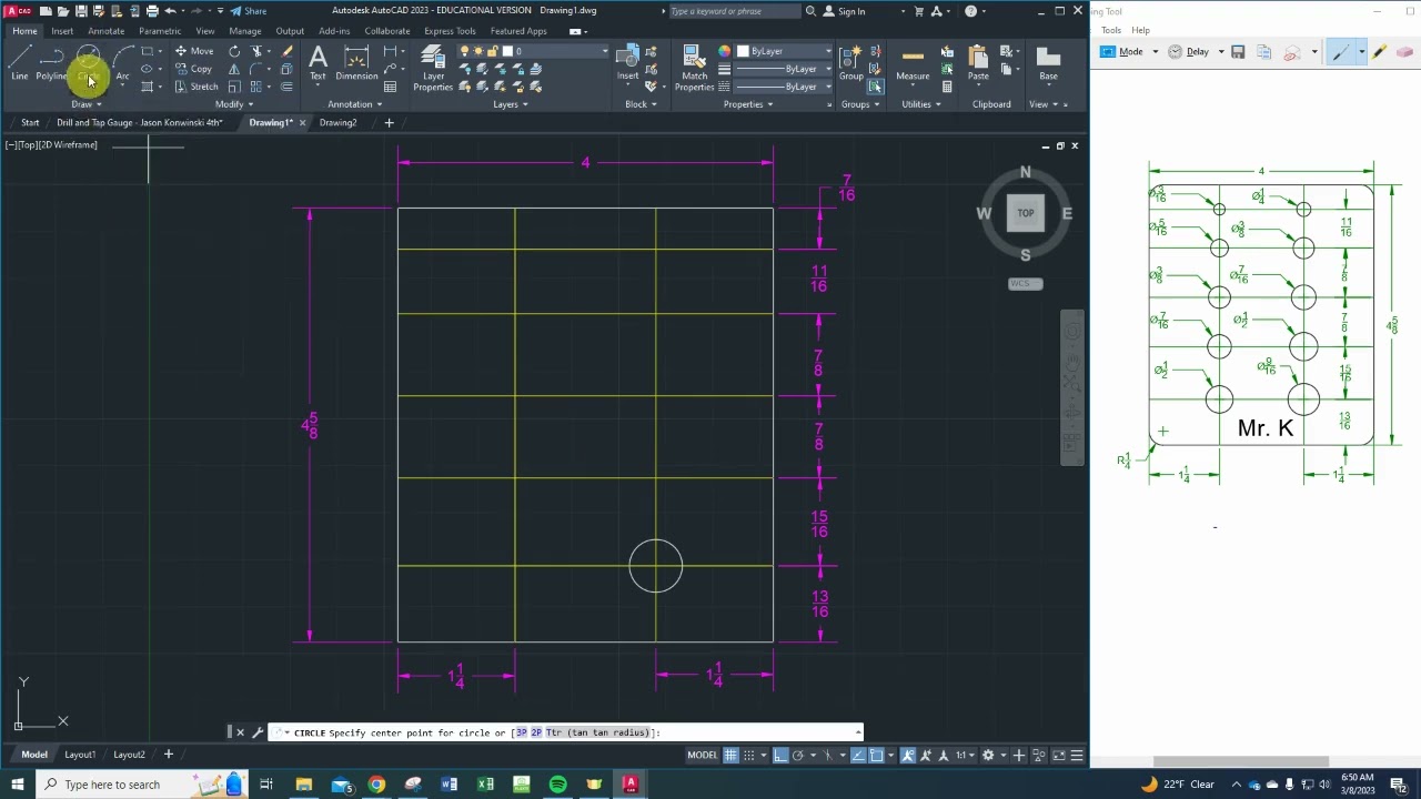 Drill and Tap Gauge   02 Layers and Holes