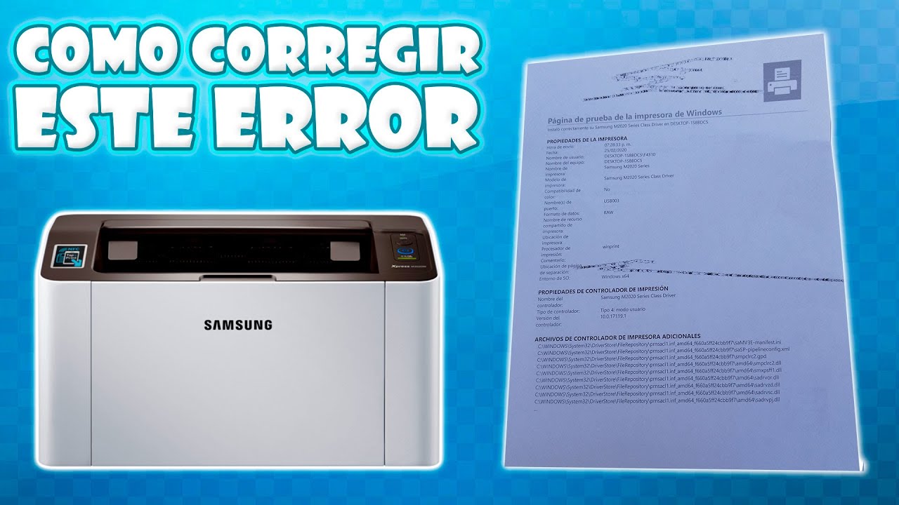 CORRECCION DE ERROR O MANCHAS EN IMPRESIONES DE EQUIPO SAMSUNG M2020