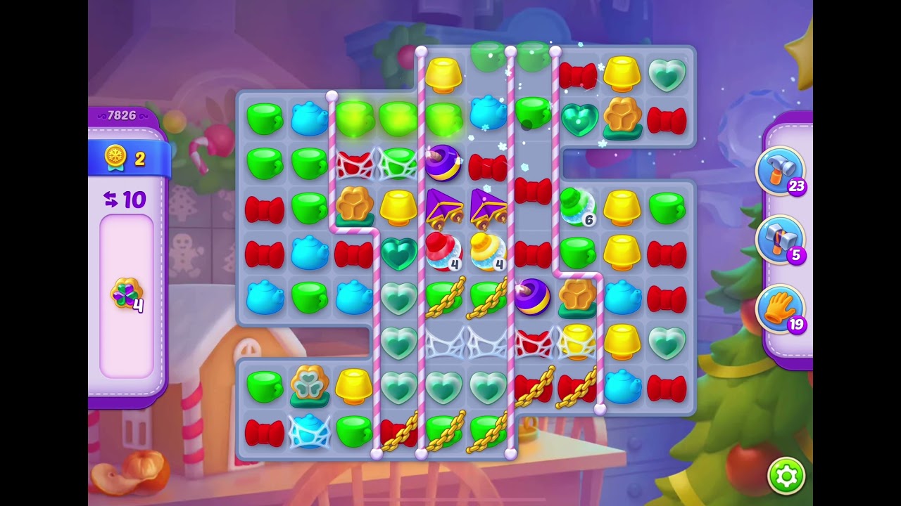 HomeScapes Level 7826 no boosters (13 moves)