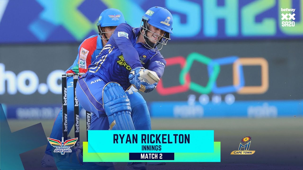 Ryan Rickelton Highlights v Durban's Super Giants | MATCH 2 DSGvMICT | Betway SA20 |