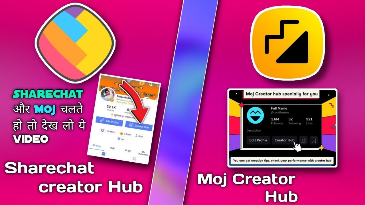 Sharechat creator hub or Moj Creator hub how to moj ||And|| Sharechat app or moj app top creator ||