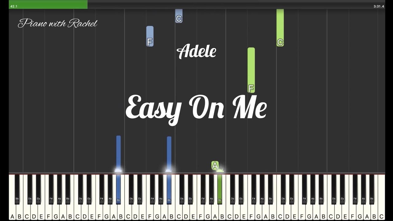 Adele | Easy On Me | Synthesia Piano Tutorial | By Piano with Rachel
