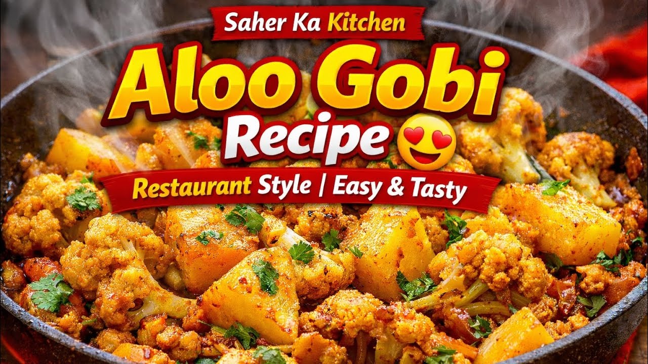 Aloo Gobi Recipe Pakistani Style | Easy & Quick Dry Aloo Gobi | Saher Ka Kitchen