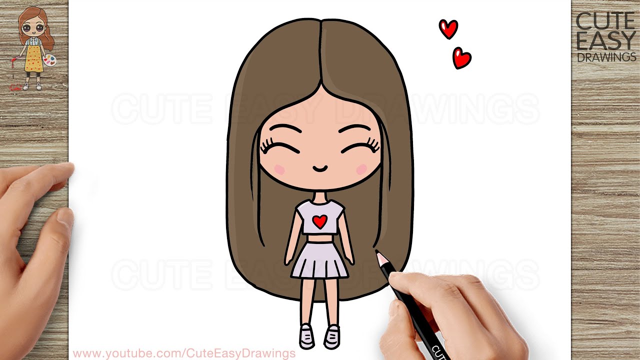 How to Draw a Cute Girl, Easy Drawings @AdelaBorş-r6t