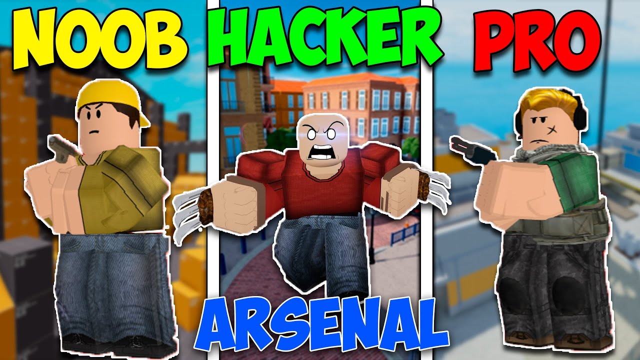 Arsenal Noob VS Pro VS Hacker - Roblox