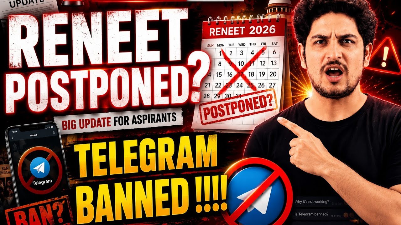 Telegran Banned !!!! | RENEET POSTPONED | NTA FAILED !! | The Physics Theatre 