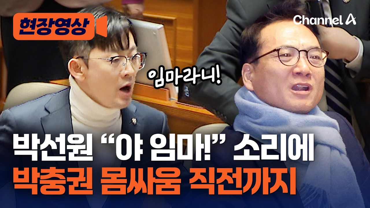 본회의장에서 “야 임마”…박선원·박충권, 몸싸움 직전까지 [현장영상] / 채널A