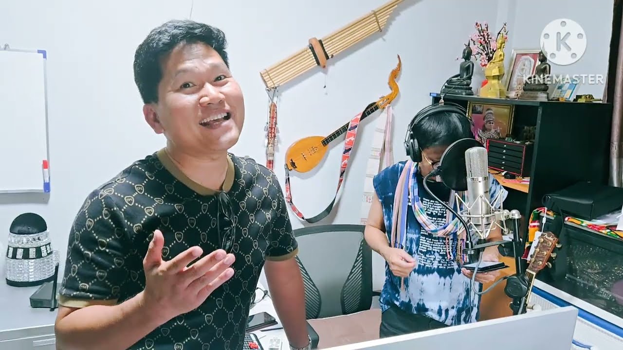 ดีเจอาวชัย!!สวนหน้าบ้านหน้าอยู่มาก บรรยากาศอัด COVER เพลงสองคนสิได้บ่ อาวโชค บัวแก้ว