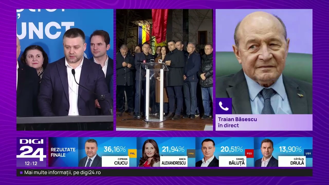 Băsescu: Scorul Ancăi Alexandrescu a pus la punct partidul AUR.Băluță pierde din cauza lui Grindeanu